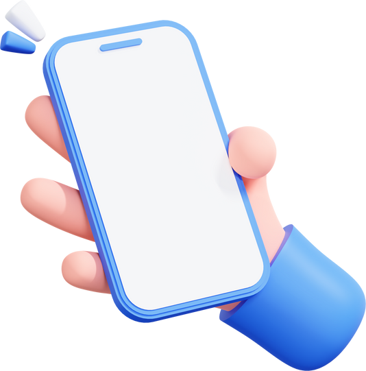 3D Cartoon Hand holding Phone